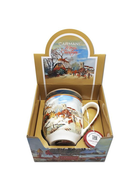 Кружка з підставкою Засніжена хатина (600 мл) (219-9781) Carmani (346286725)