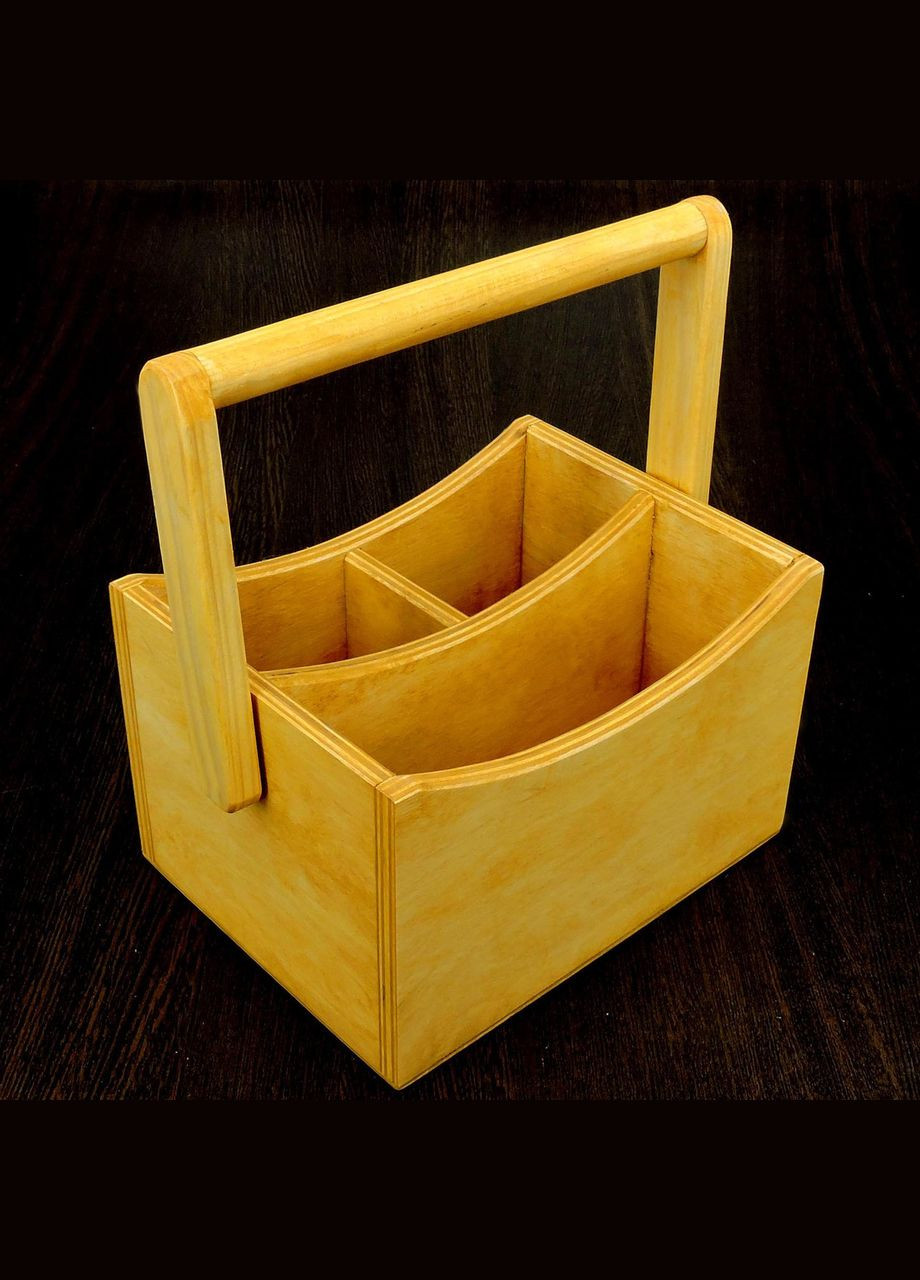 Підставка для столових приладів з дерева Торно каррі (ПСП-002803) No Brand (327426509)