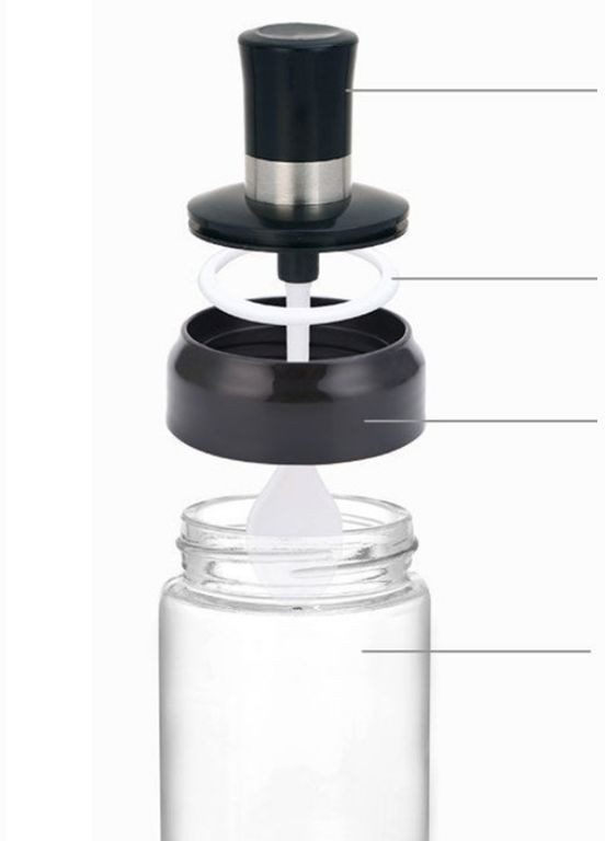 Баночка для олії з пензликом 250 мл 15,5*6,5 см No Brand 5451 (329882443)