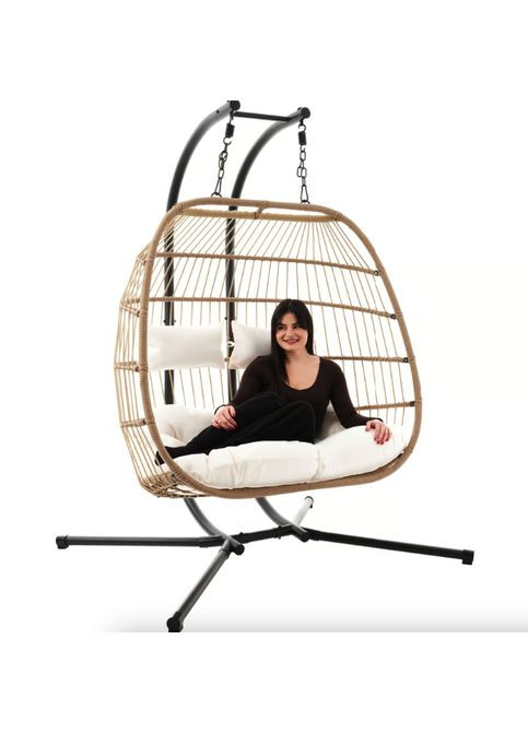 Подвесное кресло-кокон Rona двухместное бежевый Di Volio (322415185)