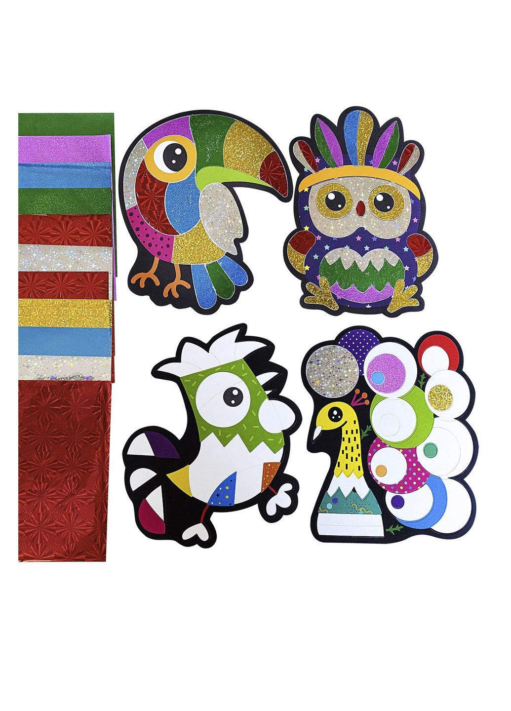 Набір для творчості з кольоровою фольгою "Foil craft. Birds" колір різнокольоровий ЦБ-00260287 Vladi toys (301640249)