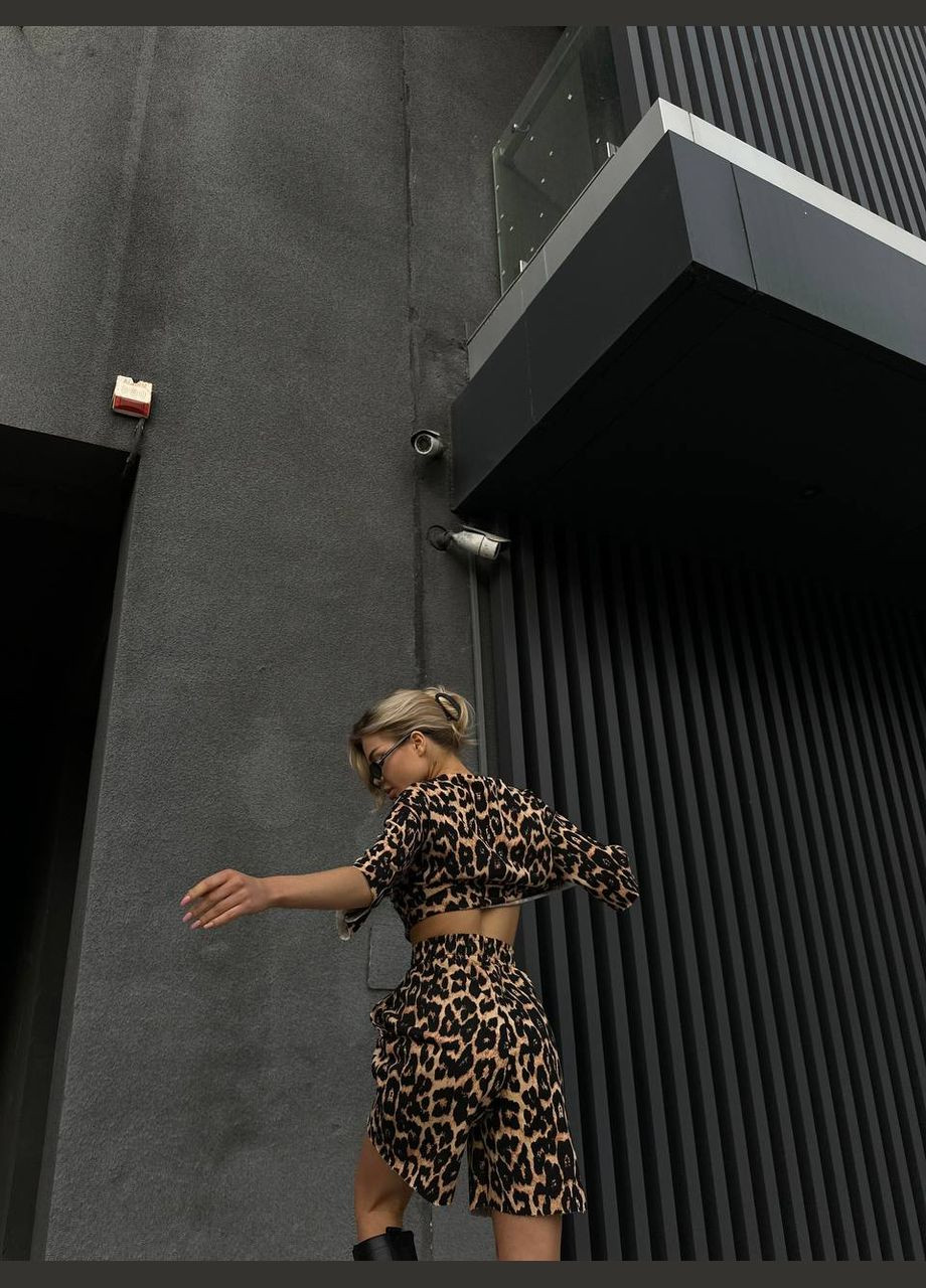 Жіночий костюм с леопардовим принтом тринитка петля No Brand 183 (293244744)