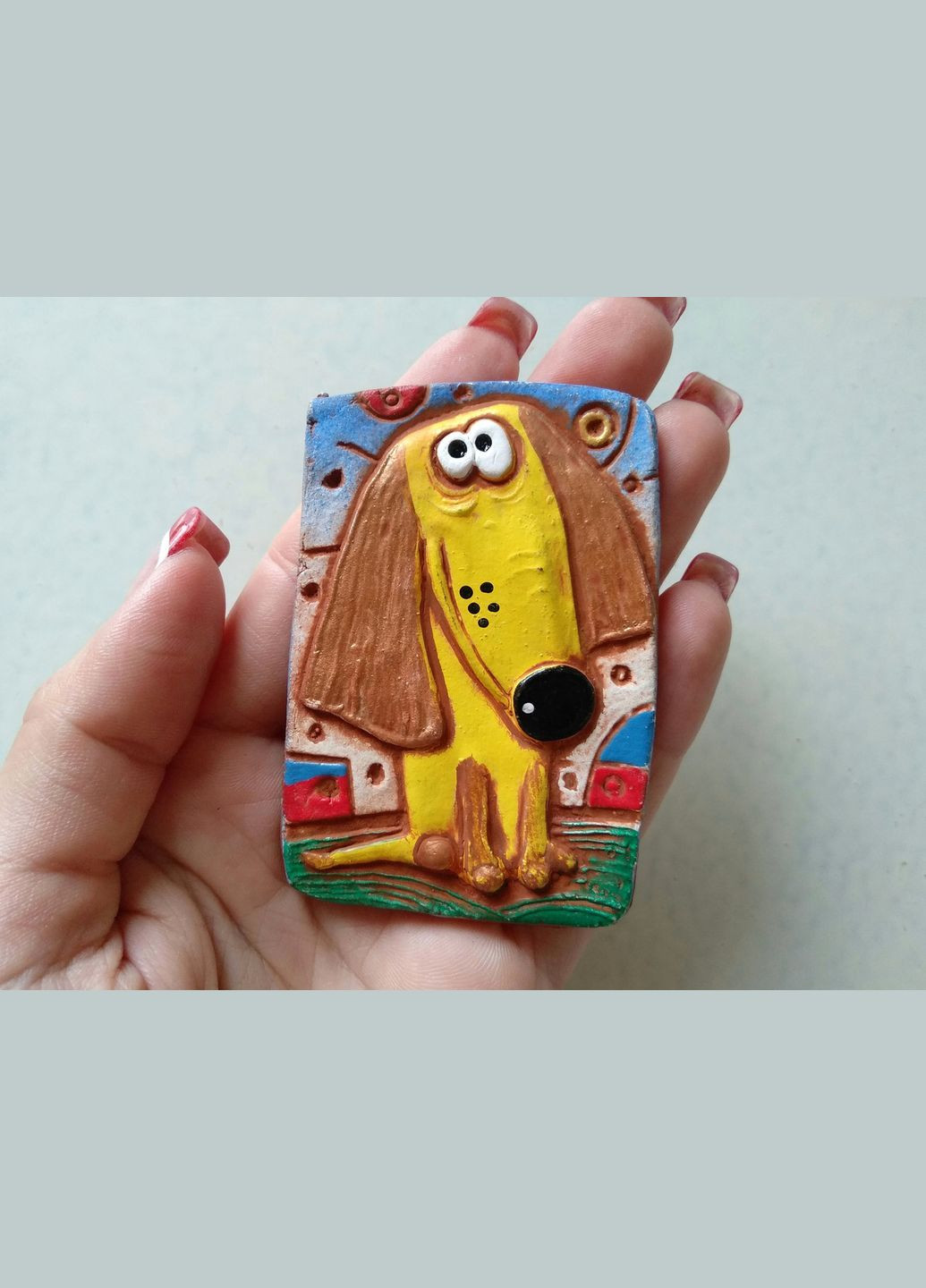 Керамический магнит «Умная Собака» (желтая) Коти&Ангели (301533186)