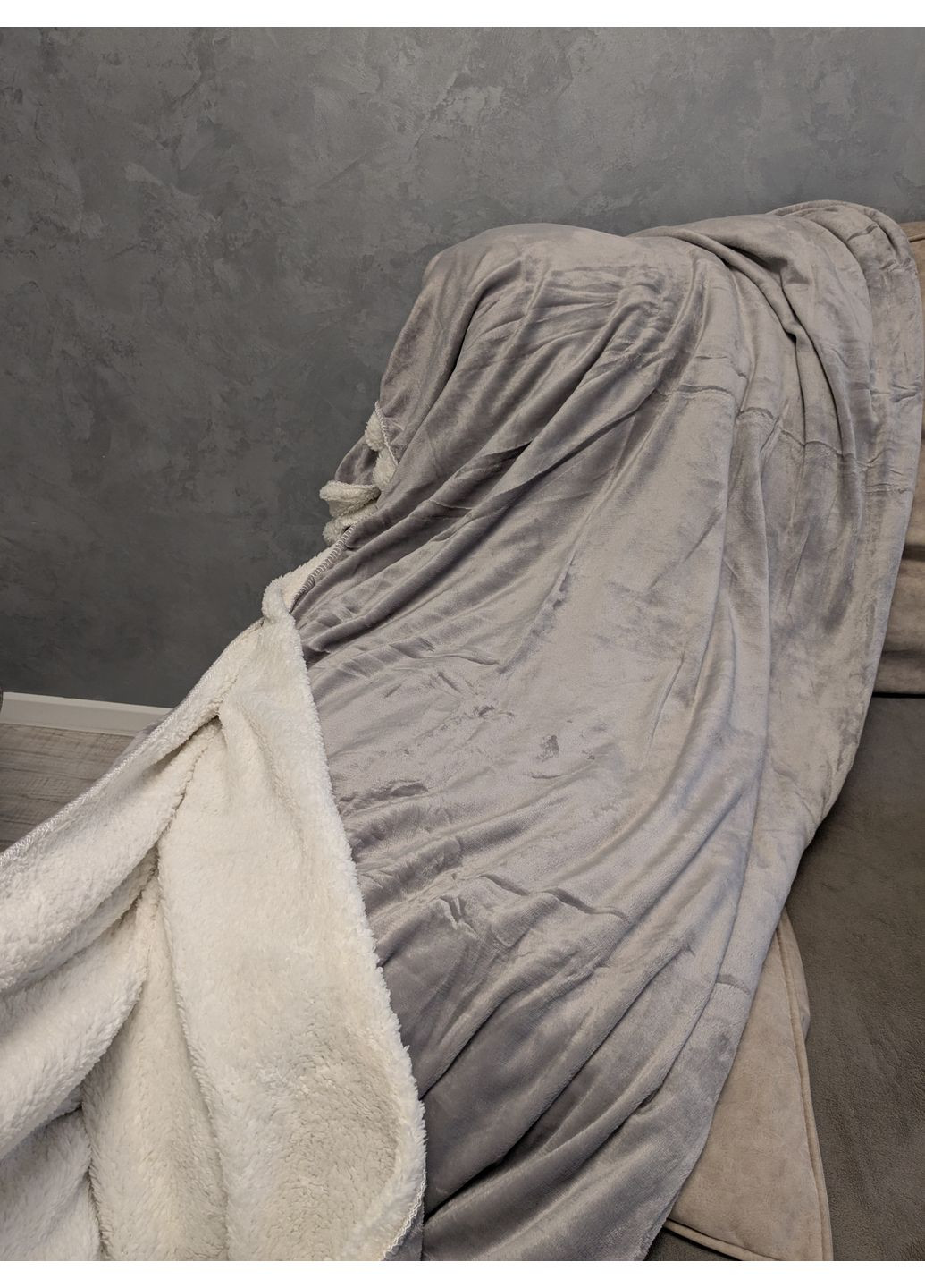 Теплий плед велюровий євро на овчині Vishnya (365715753)