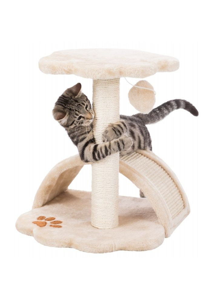 Цяпка Junior Vitoria для кошек с игрушкой на веревке сизаль/плюш бежевая 36х36х43 см Trixie (362701401)