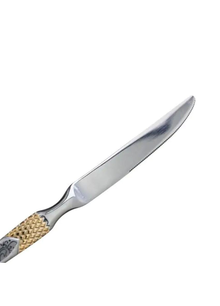 Набір столових ножів 6 штук ножі сервірувальні з нержавіючої сталі 22.7 см Срібло з золотом HP-20-36 Yiwu (370974227)