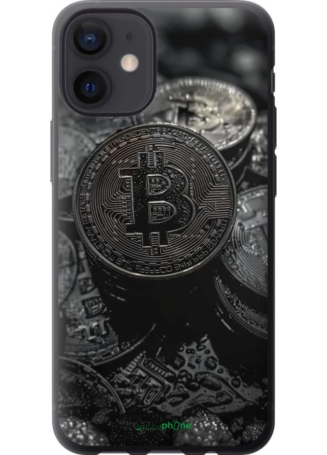 Чехол на iPhone 12 Mini Black Bitcoin "6090t-2071-70447" Endorphone (329903563)