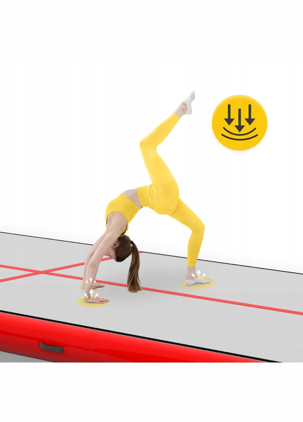 Мат гімнастичний надувний Air Track Mat 600 x 200 x 20 см White/Red (P-5907739312044) 4FIZJO (317629389)