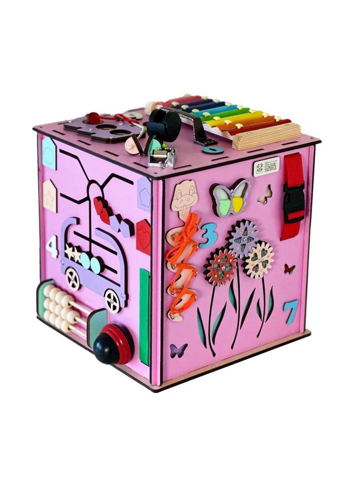 Розвиваюча іграшка Бізікуб TG145644630, 30х30х30 см Рожевий No Brand (330605447)