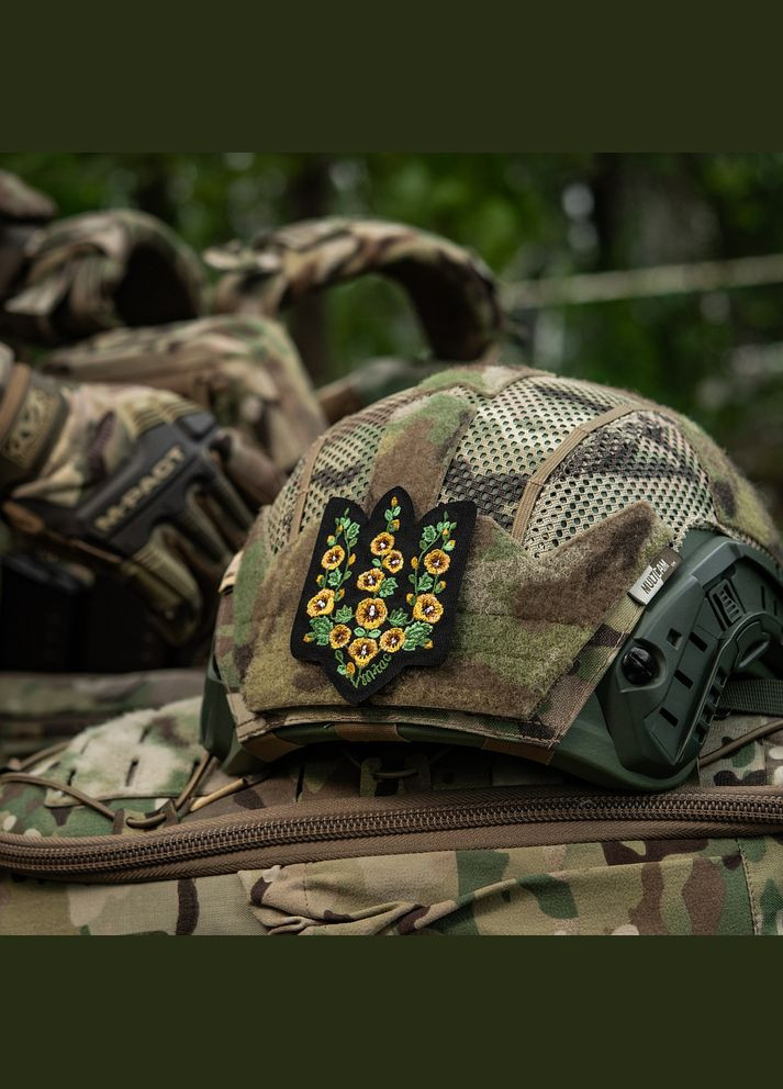 Нашивка Тризуб Мальви (вишивка) Black M-TAC (315047991)