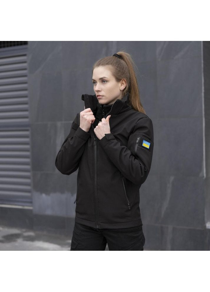 Армейская женская куртка SoftShell весна/осень черная No Brand (360890495)