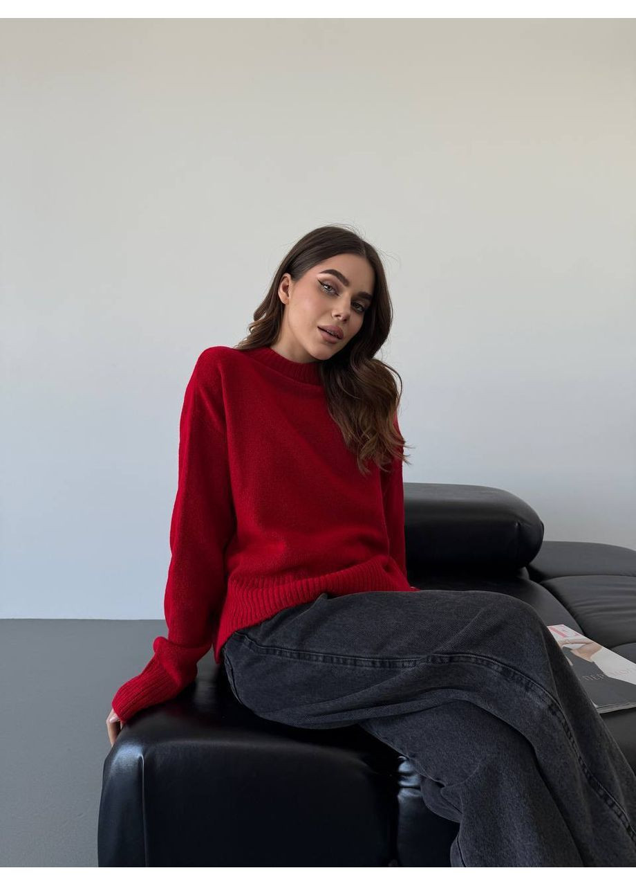 Красный демисезонный женский свитер пуловер Asi.Store.ua