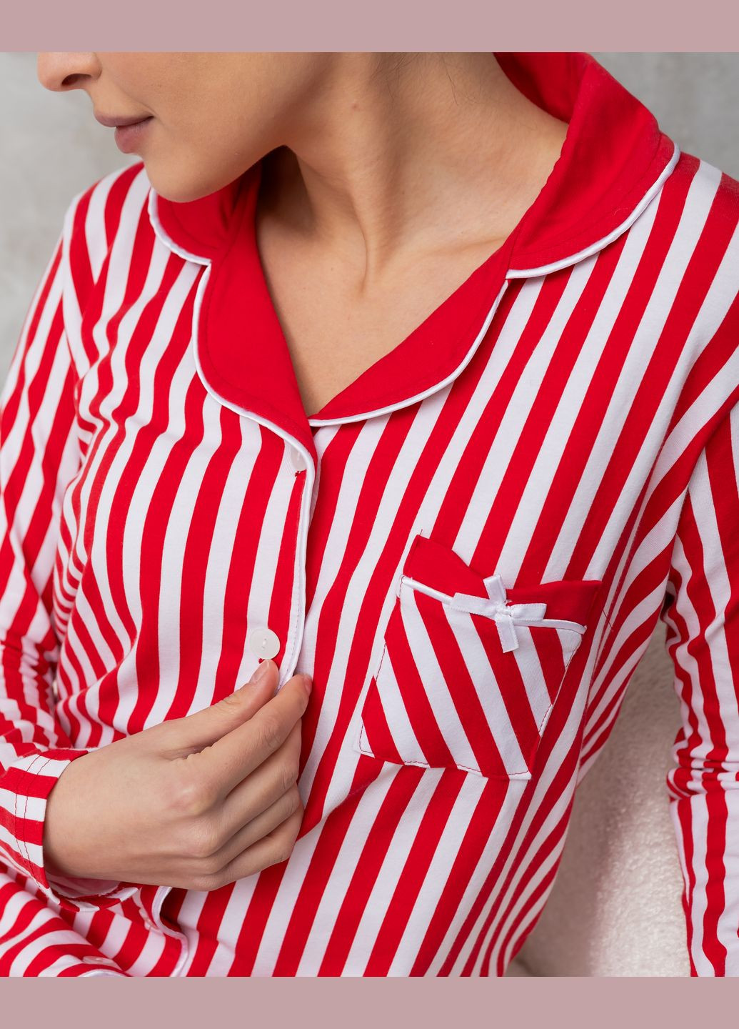 Червона жіноча піжама на ґудзиках Nicoletta