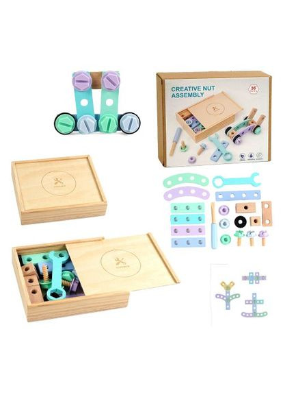 Конструктор, 24 элемента, деревянный (отвертка, гаечный ключ, инструкция) MIC (372821052)