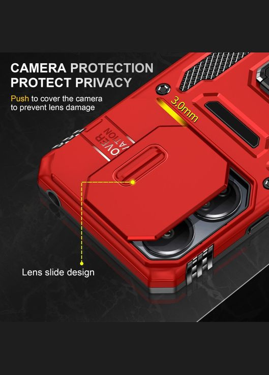 Ударостійкий чохол Camshield Army Ring для Xiaomi Redmi 13C / Poco C65 Red No Brand (344464983)