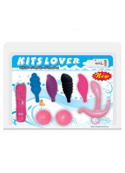 Секс набор Vibrator Kit 6 шт Черный/Синий CherryLove LyBaile (282709647)