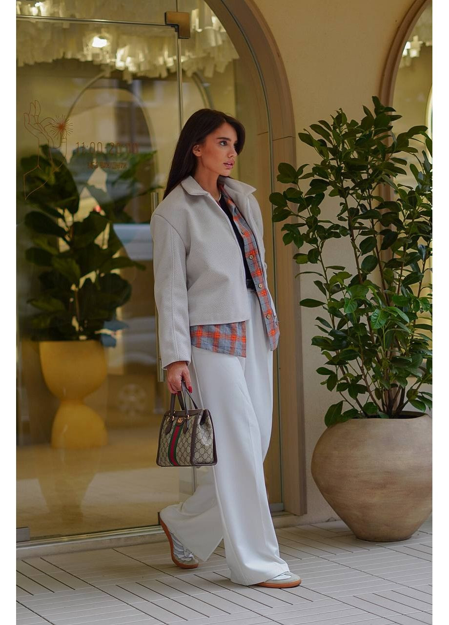 Бежевое демисезонное Женское стильное пальто оверсайз из турецкого кашемира — замеры в описании. DK/DL Мода без кордонів