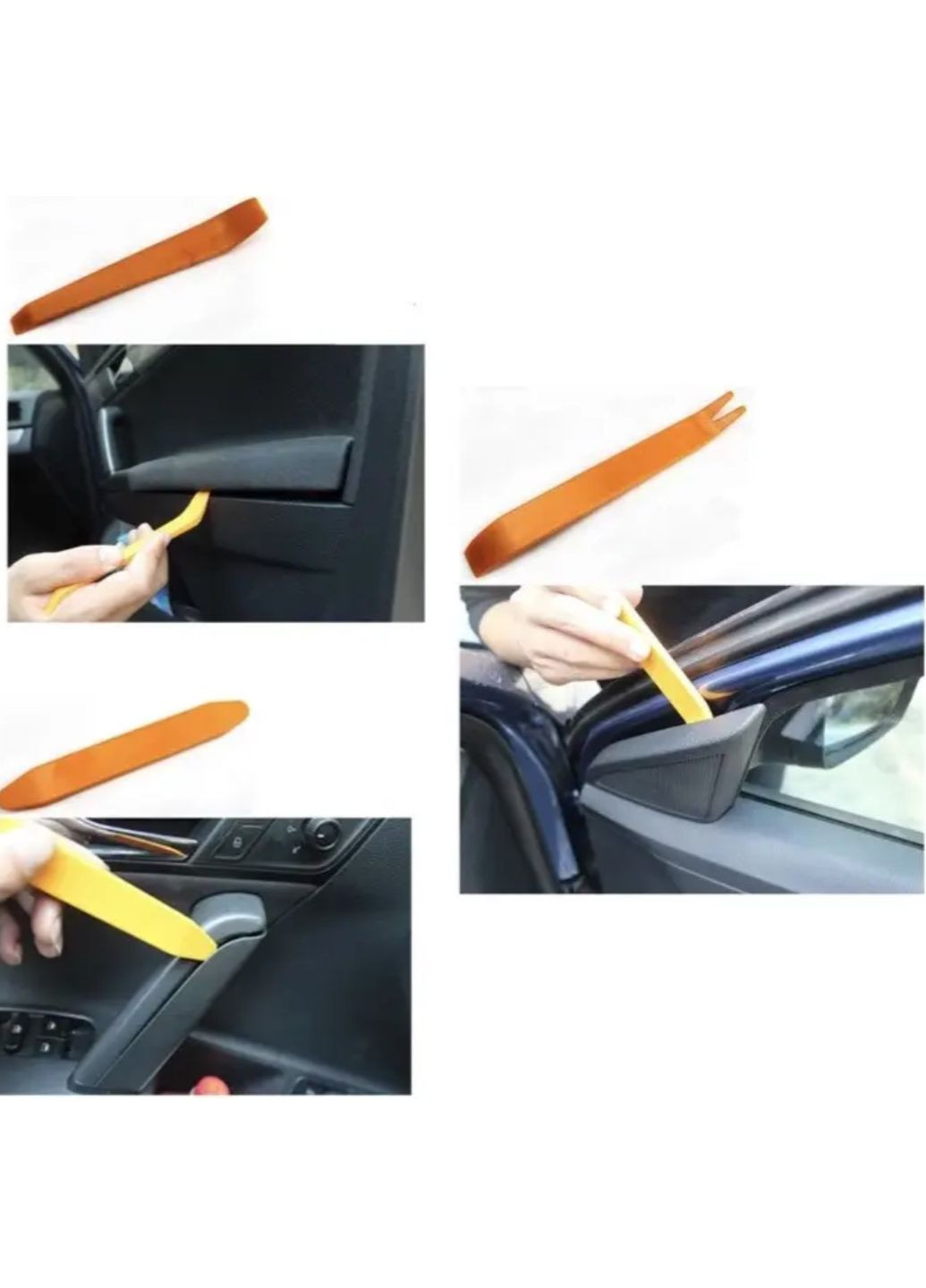 Набір пластикових лопаток для розбирання салону знімачі для магнітол 4 шт набір для зняття кліпс No Brand (361111727)