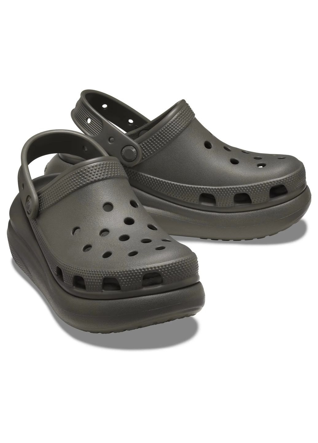 Темно-зеленые женские кроксы classic crush clog dusty olive 207521 Crocs