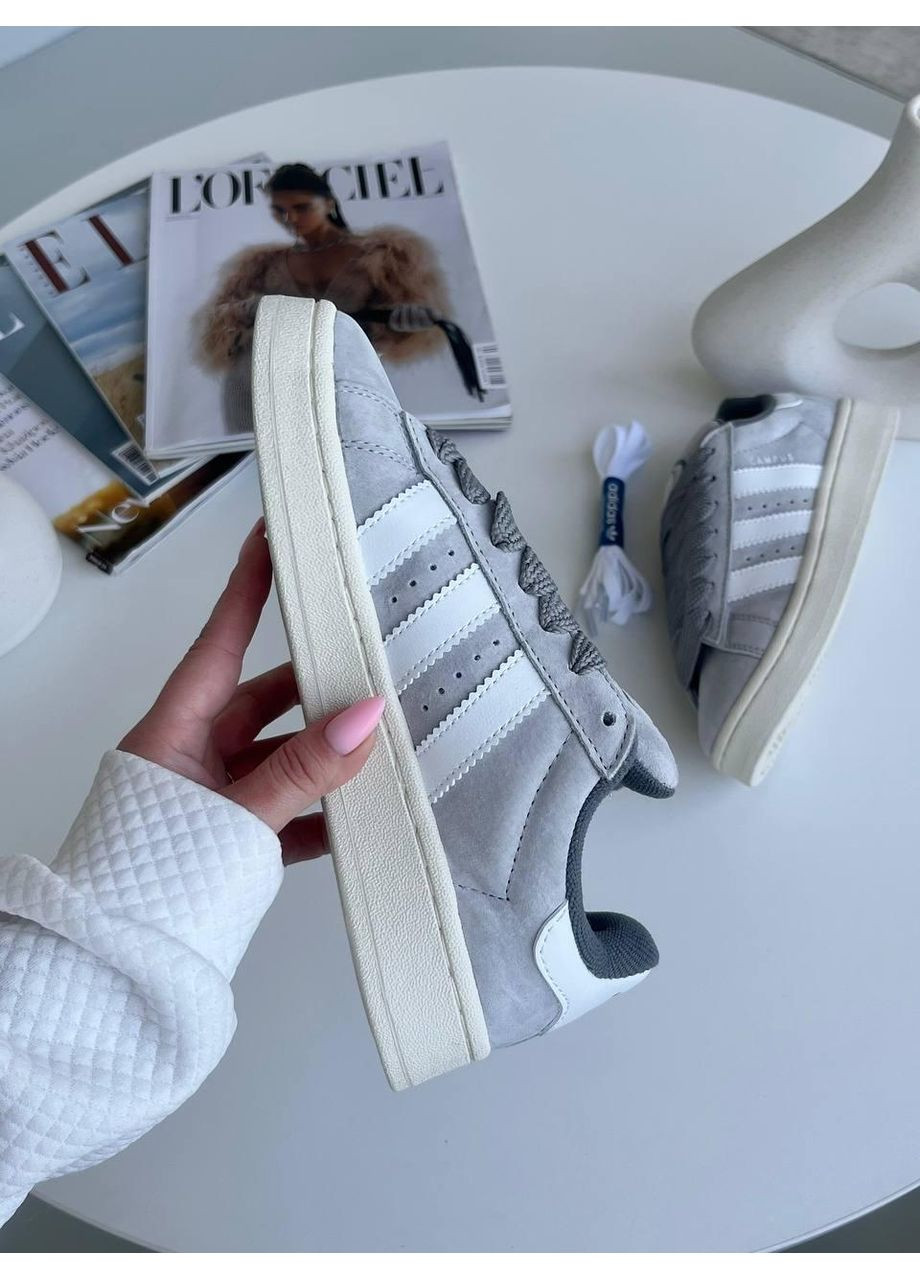 КРОСІВКИ ЖІНОЧІ ADIDAS CAMPUS 00S LIGHT GREY WHITE АДІДАС КАМПУС No Brand сірі демісезони (369391418)