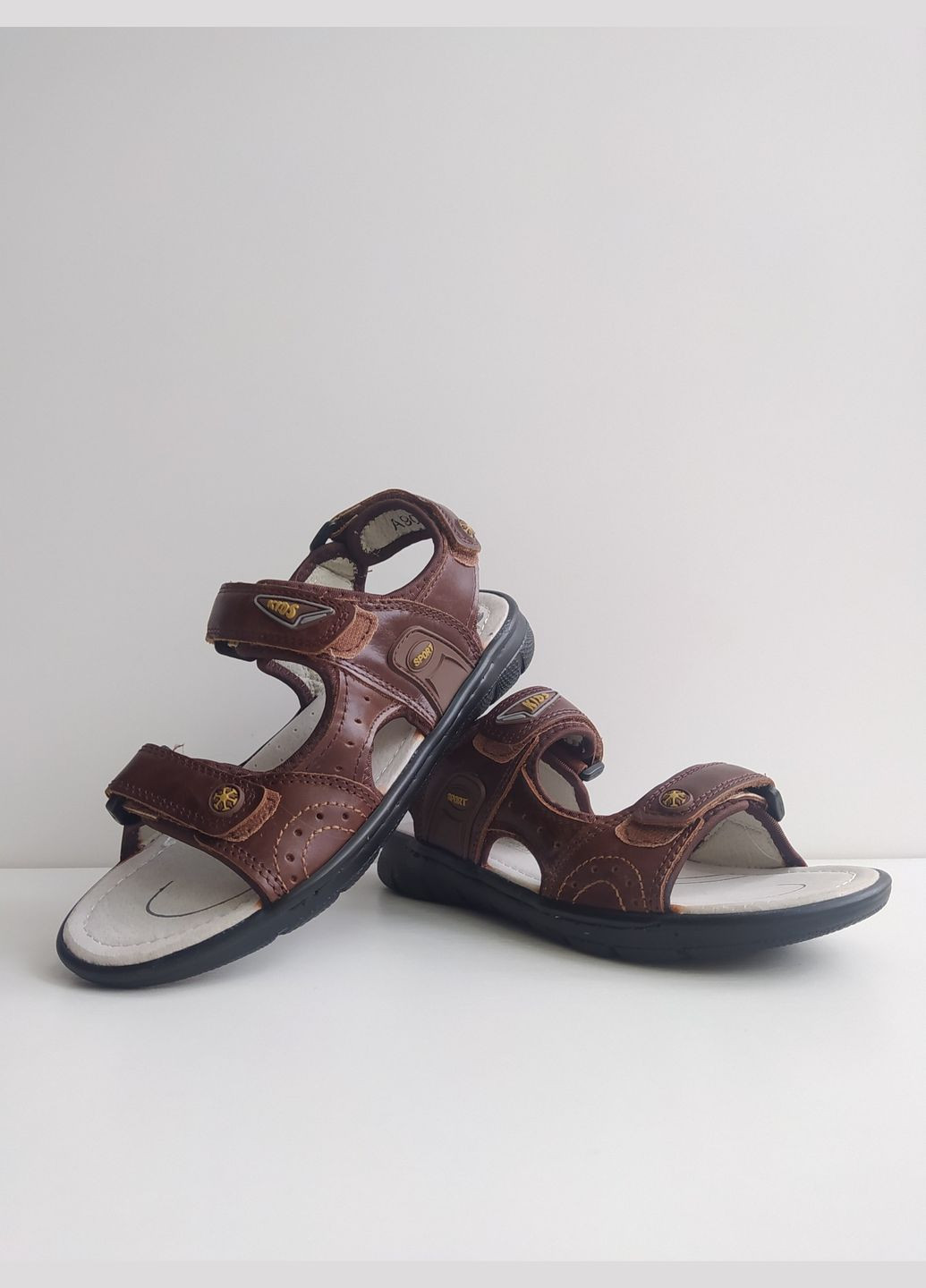 Коричневые детские кожаные сандалии 32 г 20,5 см коричневый артикул б121 EEBB