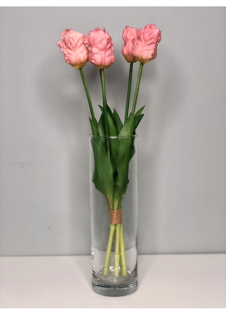 Тюльпани штучні латексні махрові букет 5 квіток світло HVOYA (370161960)