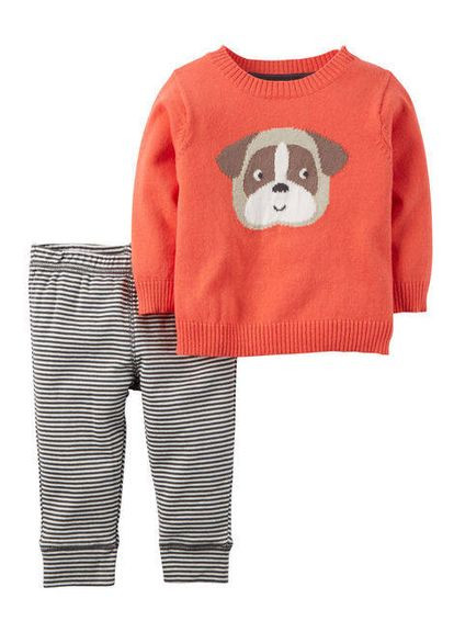 Помаранчевий демісезонний комплект (кофта, штани) Carter's