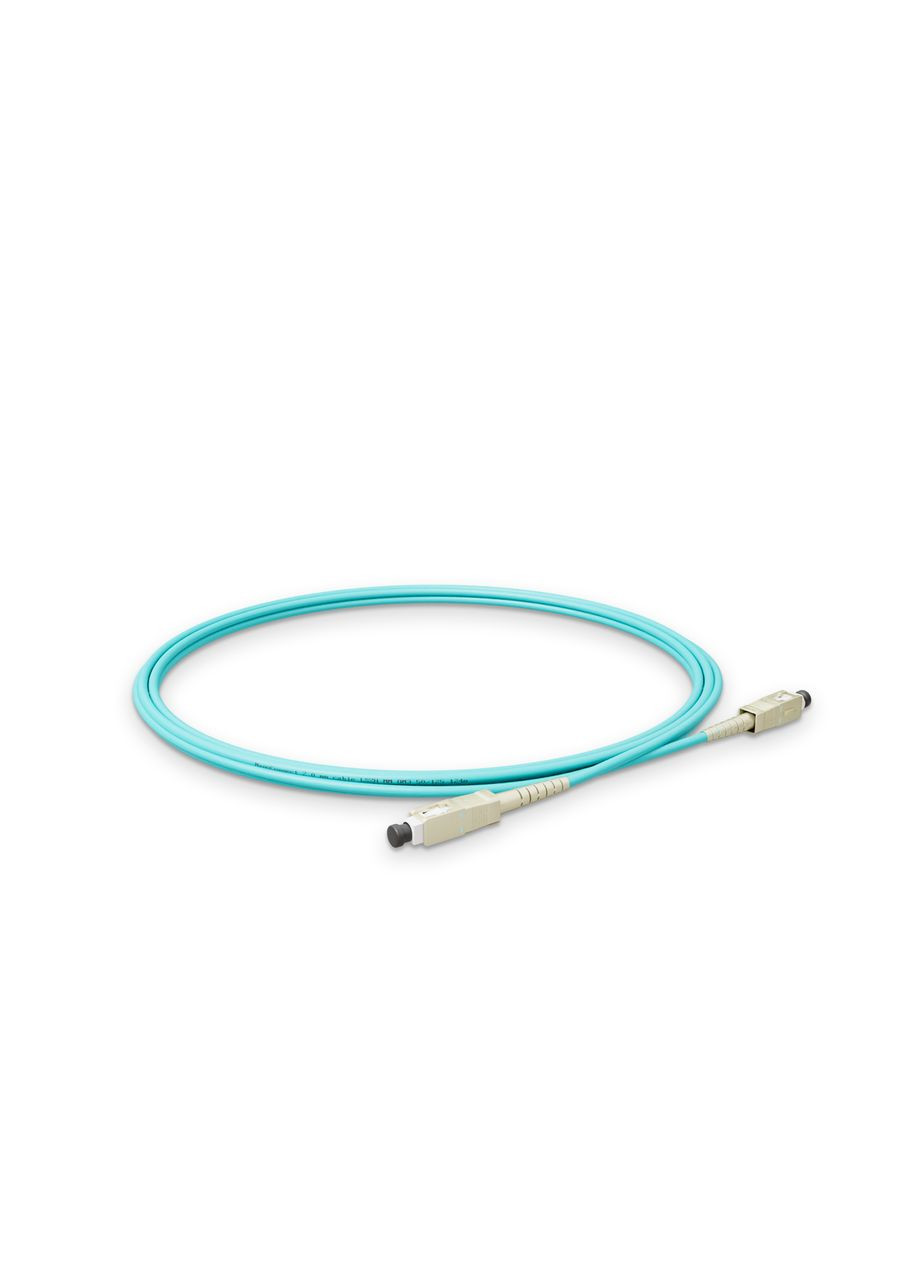 Патч-корд оптический SC/UPC-SC/UPC Бирюзовый LSZH, Multimode OM3 (MM), Simplex, 2мм - 1 м NanoConnect (299337781)