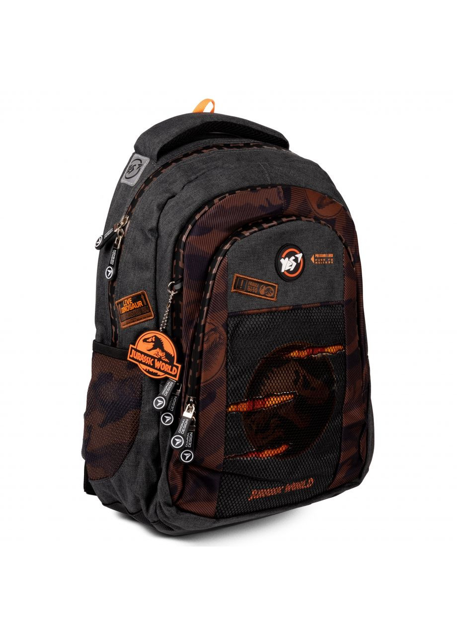 Шкільний рюкзак, три основних відділення, дві бічні кишені, розмір: 44*29*17 см, чорний Jurassic World Yes (266911816)