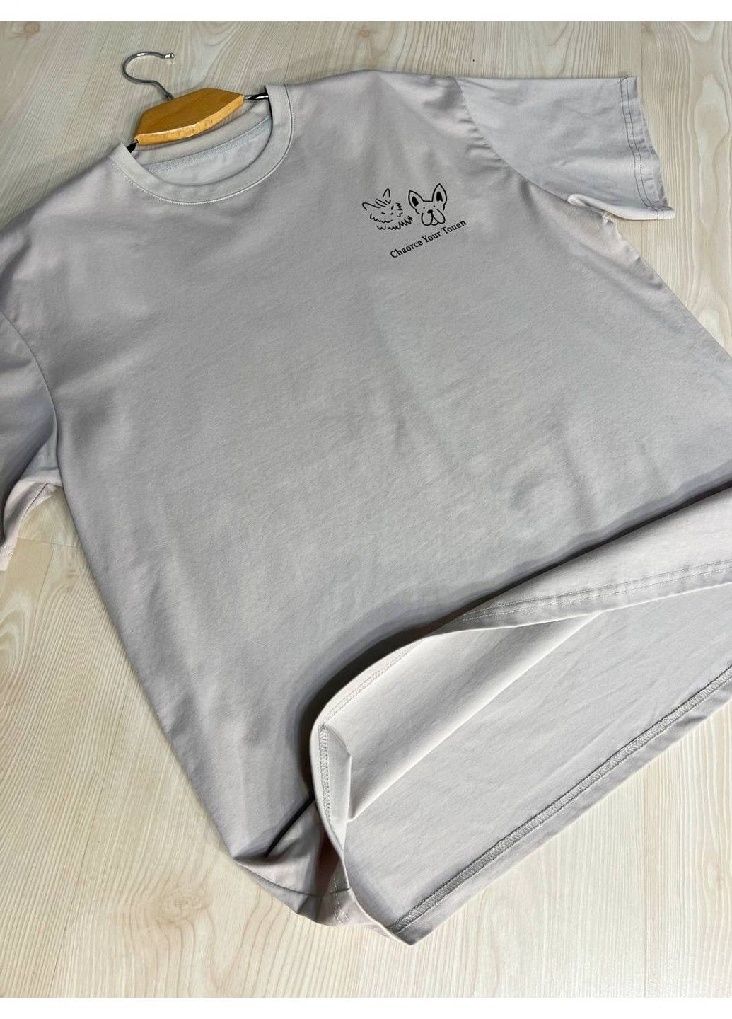 Футболка женская A-N 2358 оверсайз с рисунком животных на спине No Brand - (329694210)