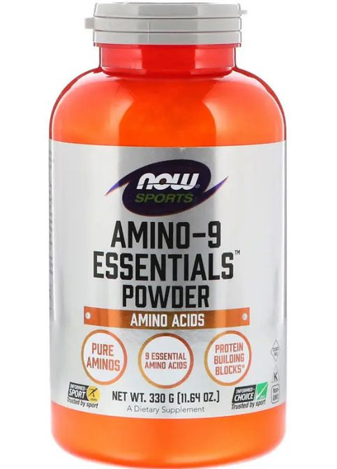 Амінокислоти ЕАА незамінні Amino-9 Essentials 330 г Now Foods (359473861)