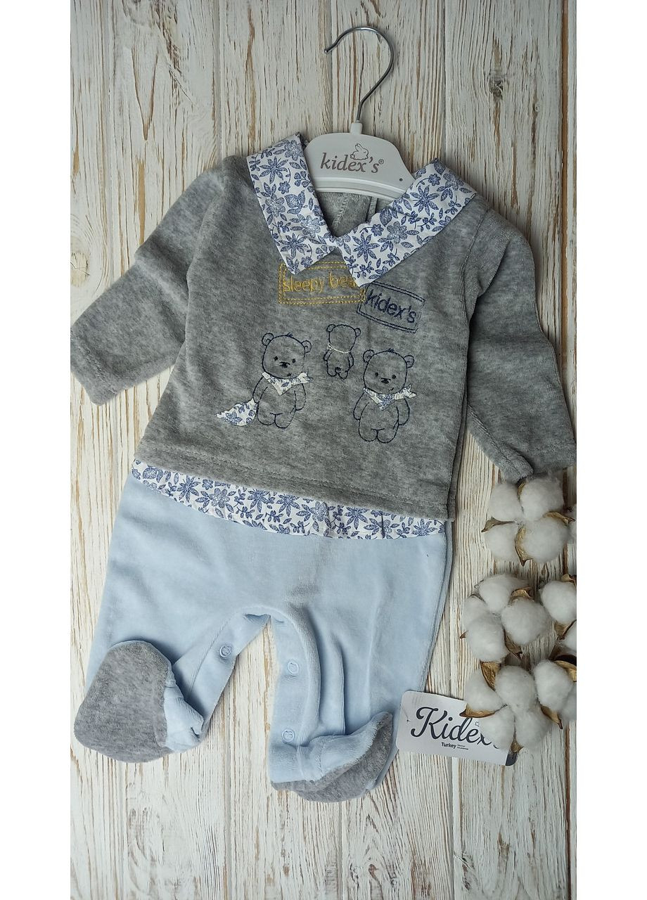 Синий демисезонный праздничный костюмчик на выписку No Brand