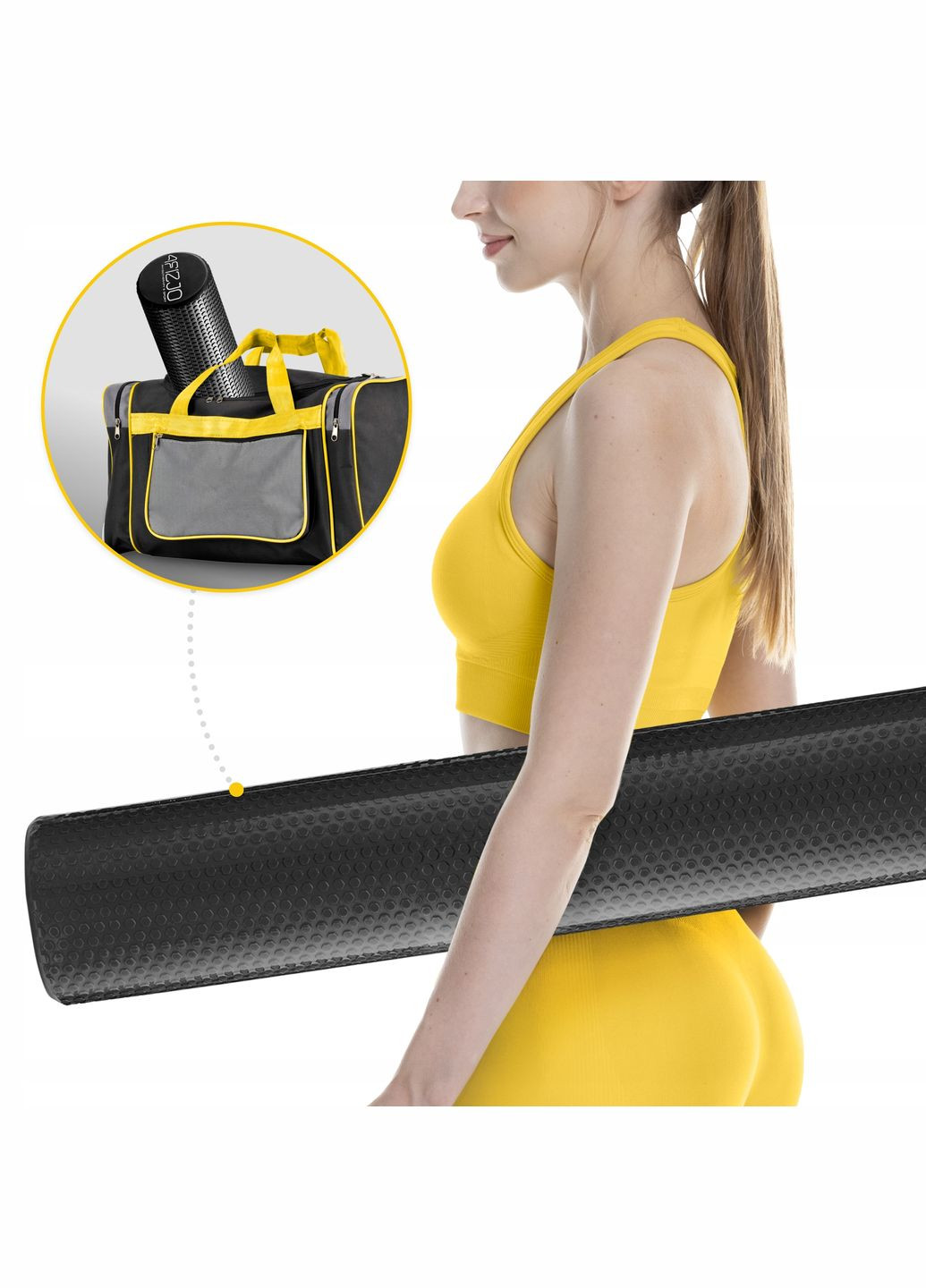 Массажный ролик CARE+ EVA 90 x 15 см (валик, роллер) Black () 4FIZJO P-5907739310781 (275095713)