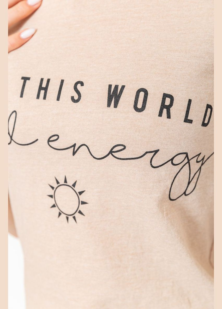 Футболка жіноча з принтом, колір бежевий, Ager - (279537594)