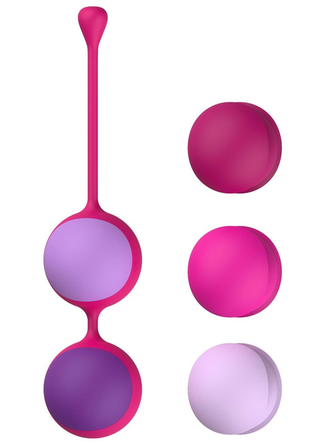 Вагінальні кульки Kewos — Cerise/Candy Violet, 5 кульок у комплекті, 15, 25, 35, 45 та 55 г Liebe (331149210)