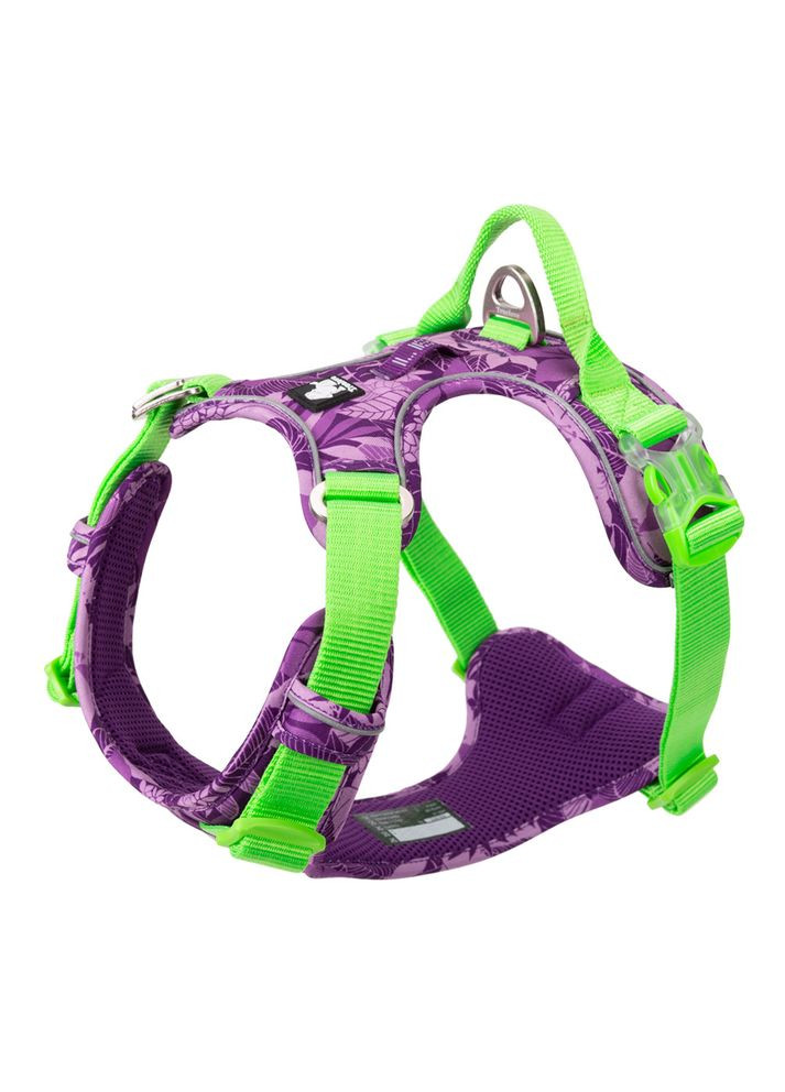 Шлея для собак Tropical, регулируемая светоотражающая нейлоновая шлея, Фиолетовый XL (81-107см) Truelove (299915376)