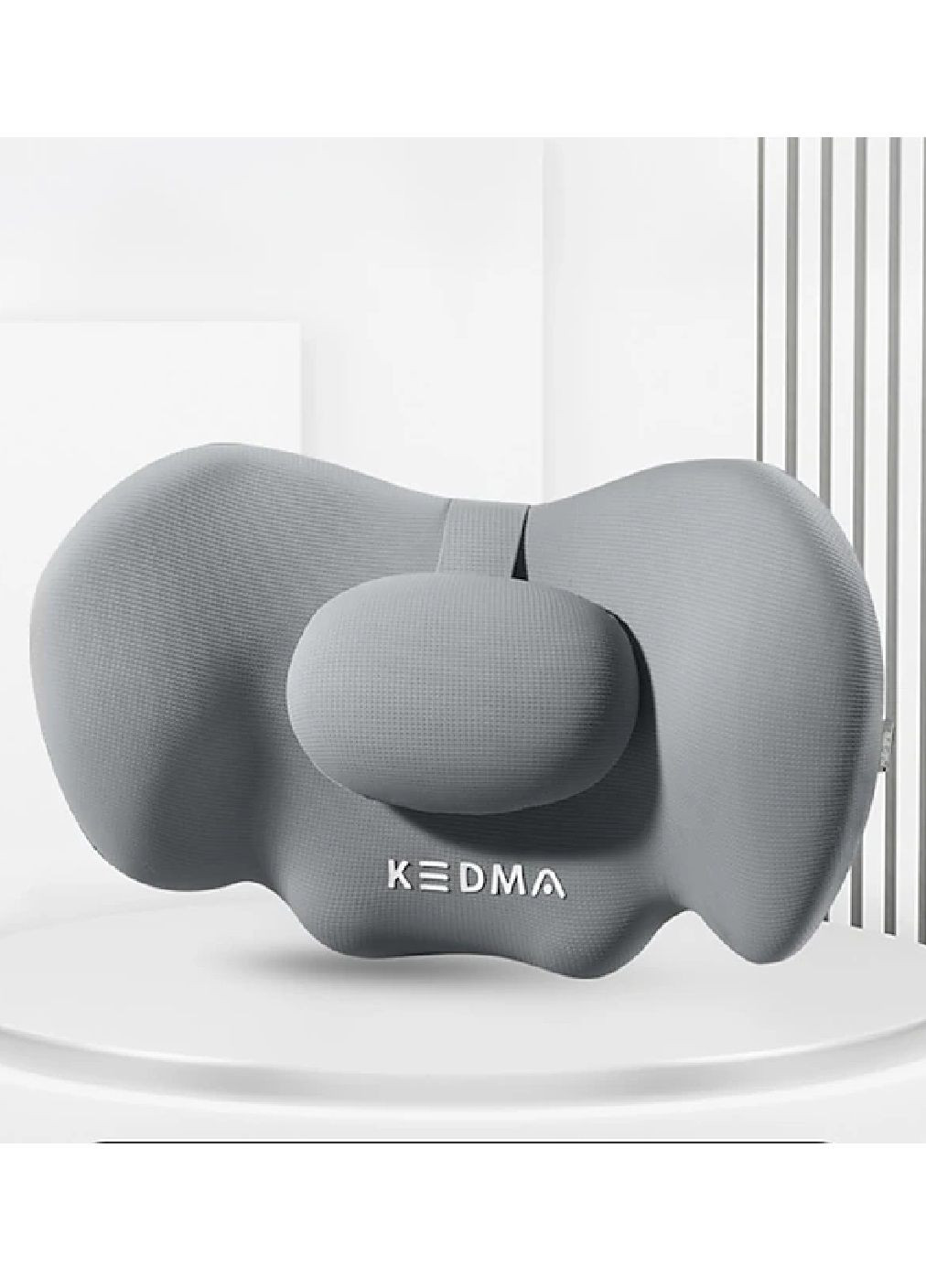 Подушка анатомічна для шиї на автокрісло сидіння в машину автомобіль із фіксацією за підголівник (477430-Prob) Сіра Unbranded (297128762)