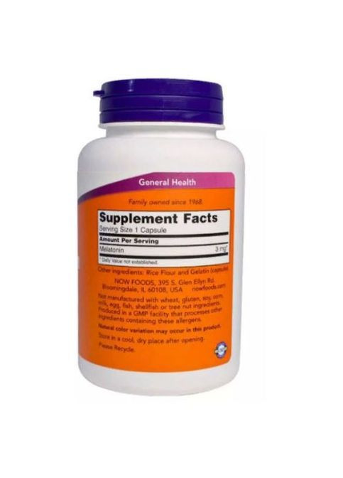 Melatonin 3 mg 180 Veg Caps Now Foods (362419231)
