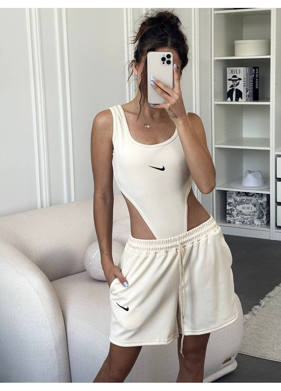 Женский комплект боди и шорты из рубчика. Україна (353495217)