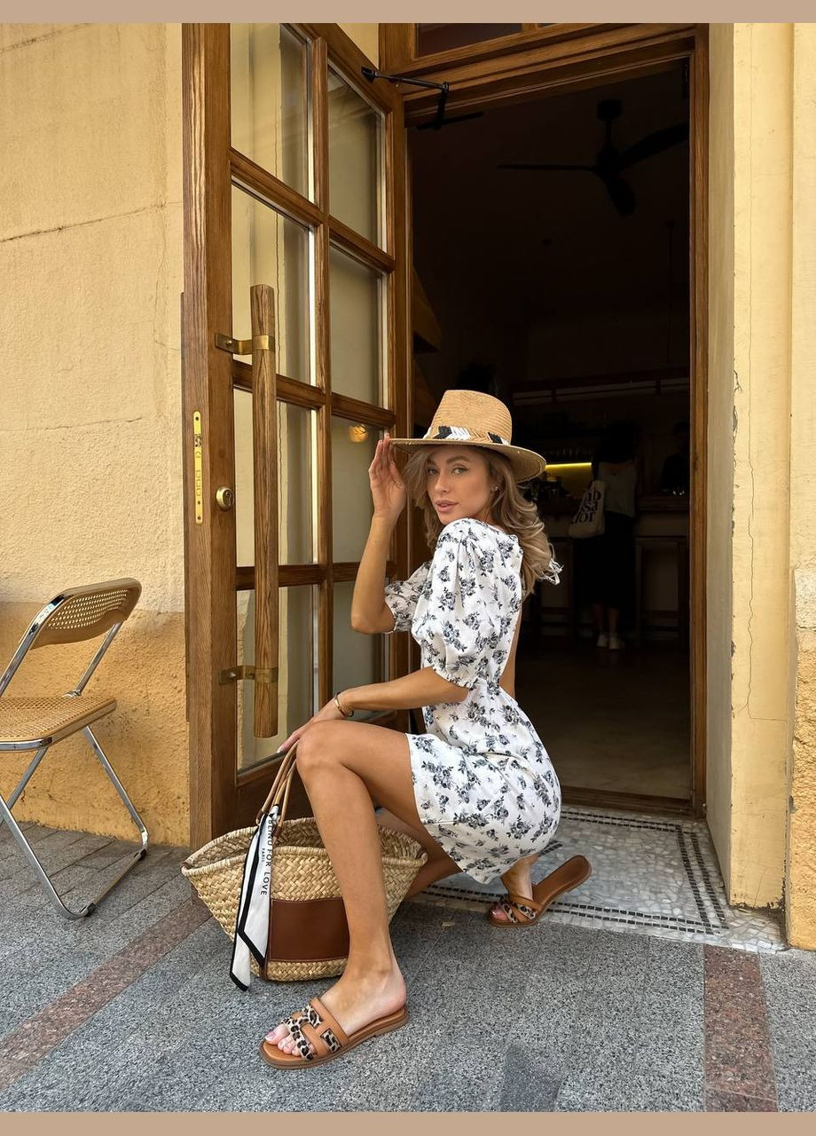 Графитовое повседневный женское платье с цветочным принтом Україна с цветочным принтом