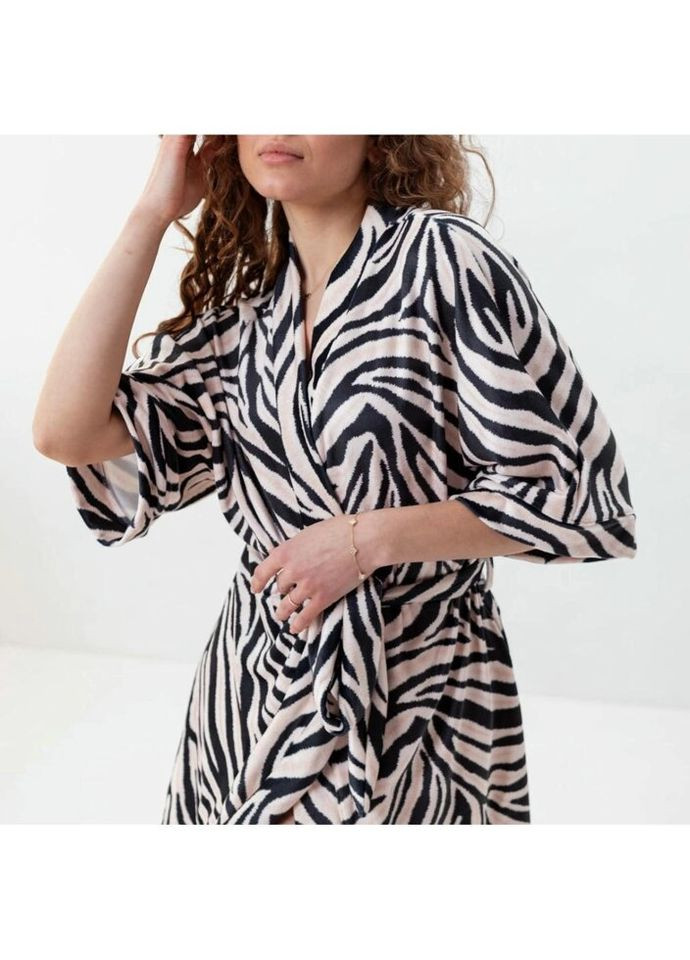 Халат жіночий із плюшевого велюру Зебра 3409_S 15919 S Fashion (296911376)