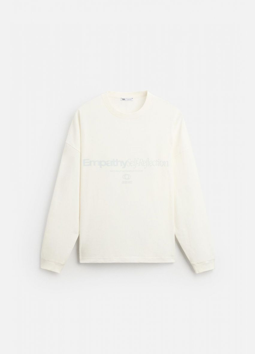 Кофта лонгслів Zara 1165/318 Oyster-white білий кежуали