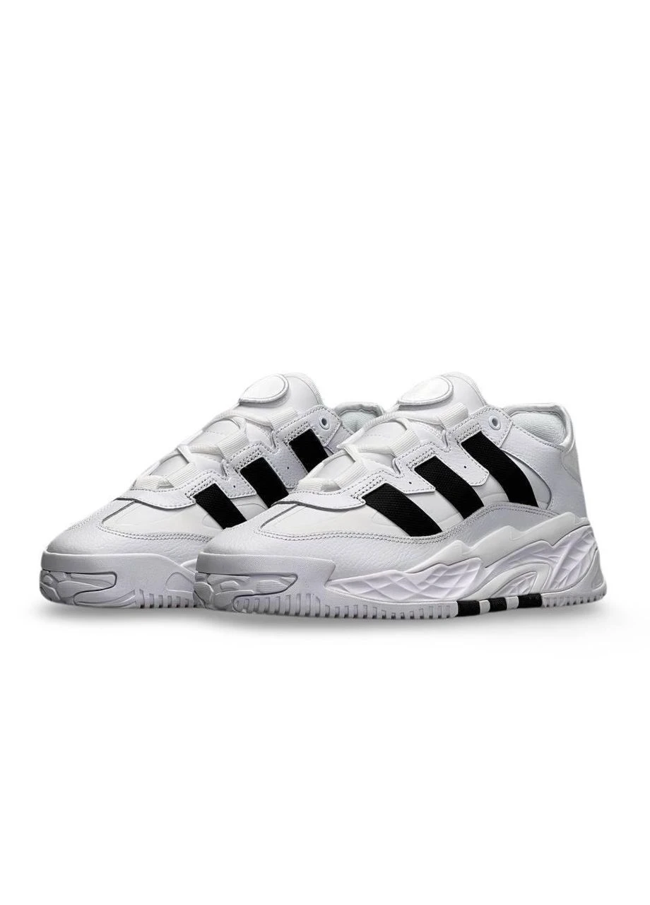 Білі літні кросівки adidas niteball prm white black адідас найтбол No Brand