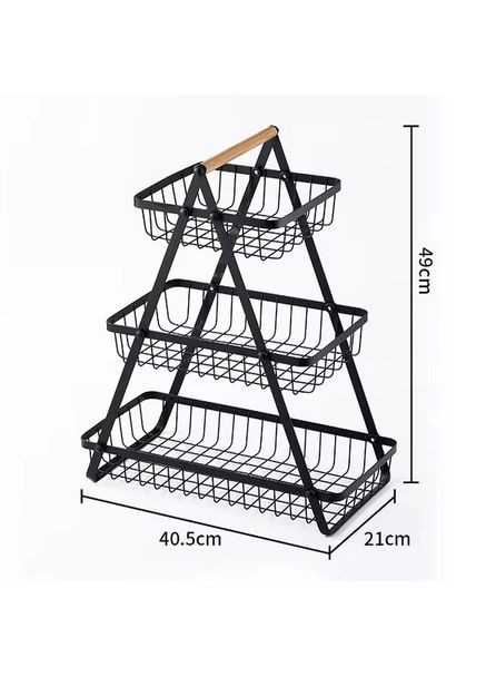 Кошик настільний 3-русний для фруктів, овочів етажерка для компаткого збурігання продуктів RAF (352267725)