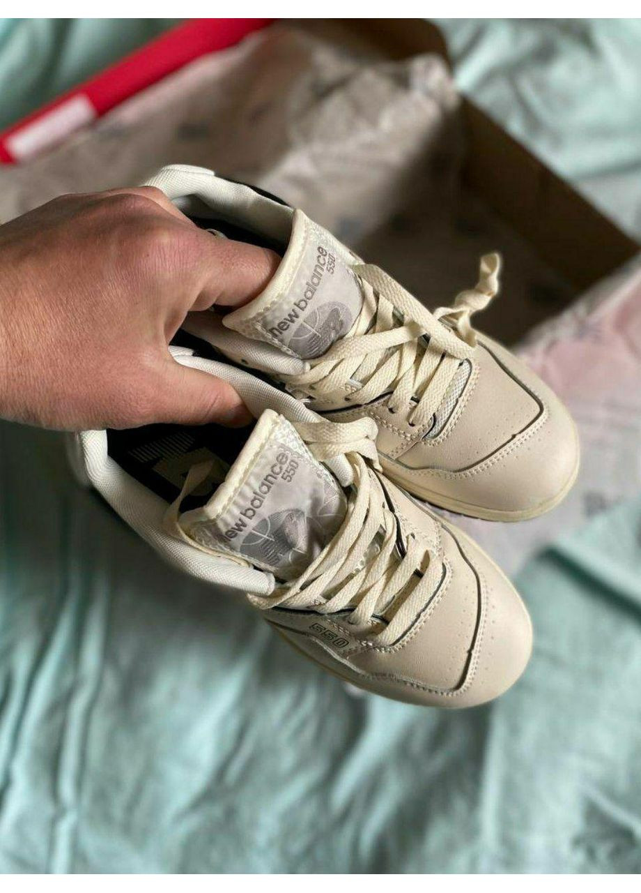 КРОСІВКИ ЖІНОЧІ NEW BALANCE 550 BEIGE BLACK GREY НЬЮ БЕЛАНС 550 No Brand сірі демісезони (368862150)