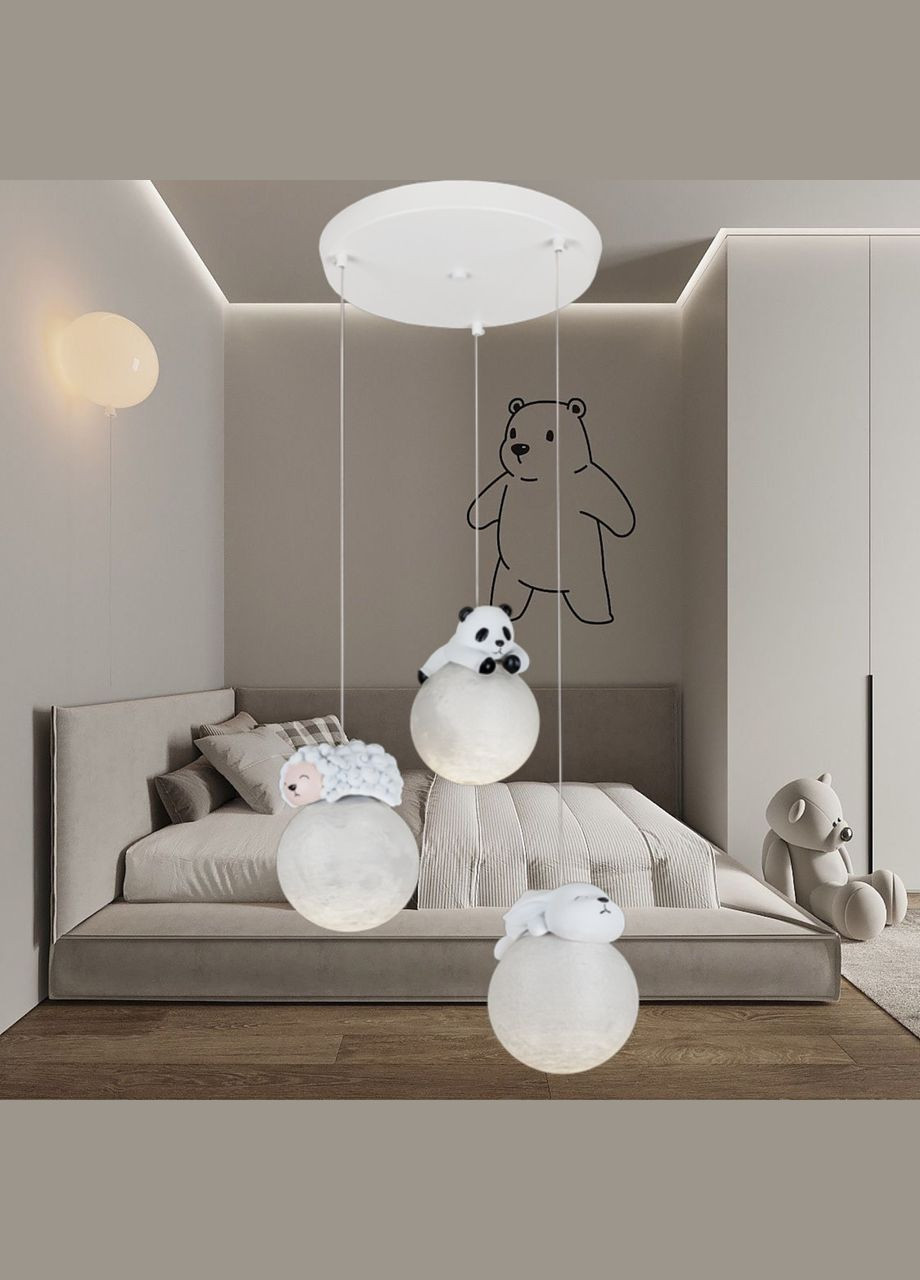 Дитяча підвісна люстра "Mix: Кролик, Панда, Баранчик" (82-150-3(300) RPL) No Brand (370072375)