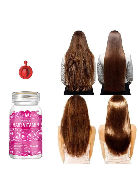 Капсули для ламкого та тьмяного волосся Hair Vitamin with Argan oil рожеві 30 шт. Sevich (352012405)
