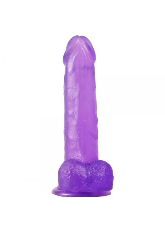 Фалоімітатор з мошонкою - Jelly Studs Crystal Dildo Large 8" Purple Lovetoy (361151920)
