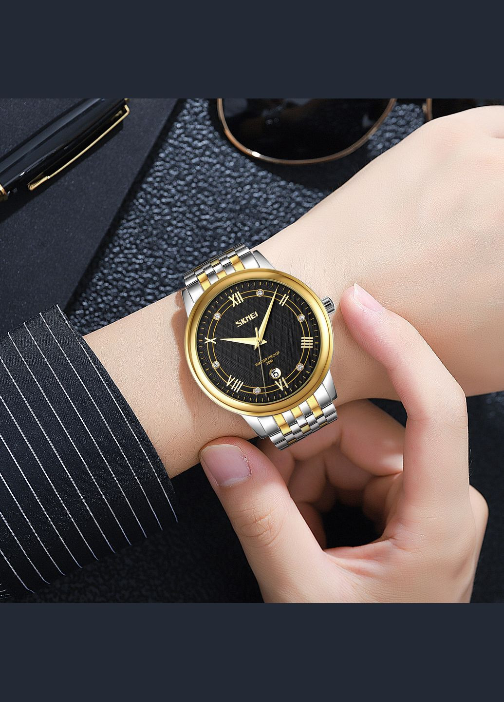 9272TGDBK-B Gold/Silver-Black Men Skmei (324103871)