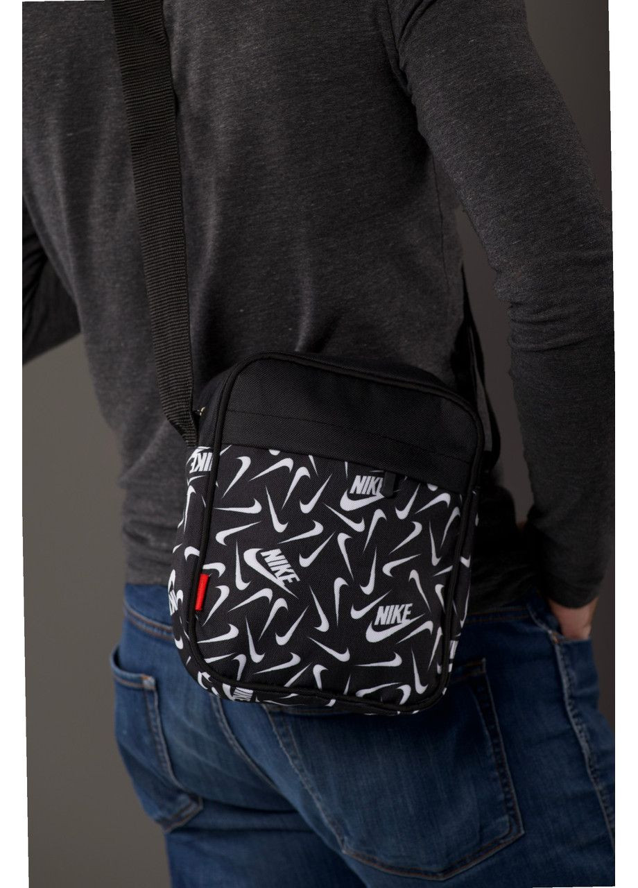 Барсетка мужская тканевая - компактная и крепкая черная сумка. No Brand (365762106)